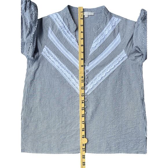 Maje Lalite Striped Lace Trim Top Tunic Blouse – Size 1 (Small) - Picture 8 of 11